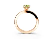 Solitaire Engagement Ring Setting for Fancy Yellow Oval Center with Channel Baguette Band and Prong Head in Rose Gold