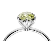 Solitaire Engagement Ring Setting for Fancy Yellow Marquise Center with Straight Thin Band and Prong Head in White Gold