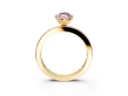 Solitaire Engagement Ring Setting for Fancy Pink Marquise Center with Channel Baguette Band and Prong Head in Yellow Gold
