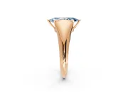 Tension Engagement Ring Setting for Fancy Blue Marquise Center with Wide Tapered Band and Tension Head in Rose Gold