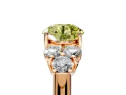 Cluster Engagement Ring Setting for Fancy Yellow Round Cut Center with Round Cut Accent Frame and Prong Head in Rose Gold