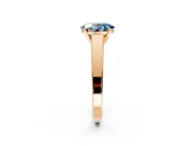 Solitaire Engagement Ring Setting for Fancy Blue Oval Center with Tapered Split Shoulders and Prong Head in Rose Gold