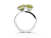 Fancy Yellow Asscher Cut and Emerald Cut Lab-Grown Diamond Toi et Moi Engagement Ring with Prong-Set Stones in Platinum