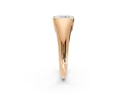 Tension Engagement Ring Setting for Radiant Cut Center with Wide Tapered Band and Tension Head in Rose Gold