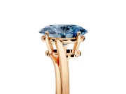 Solitaire Engagement Ring Setting for Fancy Blue Oval Center with Plain Bypass Twist Band and Prong Head in Rose Gold