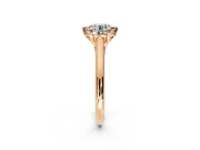 Solitaire Engagement Ring Setting for Round Cut Center with Cathedral Band and Prong Head in Rose Gold