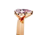 Solitaire Engagement Ring Setting for Fancy Pink Pear-Shaped Center with Wide Knife Ridge Band and Prong Head in Rose Gold