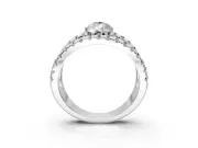 Solitaire Engagement Ring Setting for Pear-Shaped Center with Wide-Open Split Shank and Prong Head in Platinum