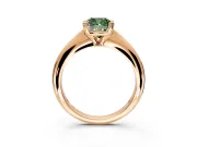 Solitaire Engagement Ring Setting for Fancy Green Cushion Cut Center with Reverse Tapered Band and Prong Head in Rose Gold