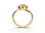 Solitaire Engagement Ring Setting for Fancy Yellow Heart-Shaped Center with Wide Band and Bezel Head in Yellow Gold