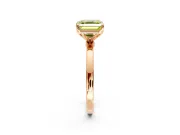 Solitaire Engagement Ring Setting for Fancy Yellow Asscher Cut Center with Thin Rounded Plain Band and Prong Head in Rose Gold