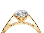 Solitaire Engagement Ring Setting for Marquise Center with Tapered Split Shoulders and Prong Head in Yellow Gold