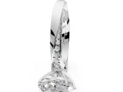 Side Accent Engagement Ring Setting for Pear-Shaped Center with Accent Shoulders and Prong Head in White Gold