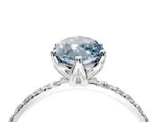 Solitaire Engagement Ring Setting for Fancy Blue Marquise Center with Fine Pave Accents and Prong Head in Platinum