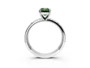 Solitaire Engagement Ring Setting for Fancy Green Emerald Cut Center with Scrollwork Band and Prong Head in White Gold