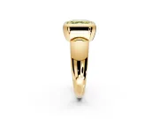 Solitaire Engagement Ring Setting for Fancy Yellow Asscher Cut Center with Wide Band and Bezel Head in Yellow Gold