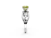 Solitaire Engagement Ring Setting for Fancy Yellow Cushion Cut Center with Criss-Cross Accent Band and Prong Head in Sterling Silver