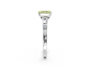 Bar-Set Engagement Ring Setting for Fancy Yellow Radiant Cut Center with Tapered Baguette Accents and Prong Head in Platinum