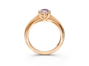 Solitaire Engagement Ring Setting for Fancy Pink Marquise Center with Reverse Tapered Band and Prong Head in Rose Gold