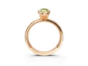 Solitaire Engagement Ring Setting for Fancy Yellow Marquise Center with Milgrain X Pattern Band and Prong Head in Rose Gold