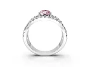 Solitaire Engagement Ring Setting for Fancy Pink Pear-Shaped Center with Wide-Open Split Shank and Prong Head in Platinum