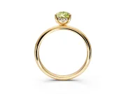 Hidden Halo Engagement Ring Setting for Fancy Yellow Pear-Shaped Center with Thin Round-Wire Band and Prong Head in Yellow Gold