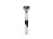 Solitaire Engagement Ring Setting for Fancy Green Cushion Cut Center with Wide Knife Ridge Band and Prong Head in Sterling Silver
