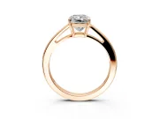 Solitaire Engagement Ring Setting for Radiant Cut Center with Open Cathedral Shoulders and Prong Head in Rose Gold