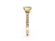 Solitaire Engagement Ring Setting for Fancy Yellow Radiant Cut Center with Large Accents and Prong Head in Yellow Gold