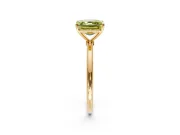 Solitaire Engagement Ring Setting for Fancy Yellow Asscher Cut Center with Straight Thin Band and Prong Head in Yellow Gold