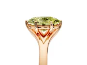 Solitaire Engagement Ring Setting for Fancy Yellow Oval Center with Plain Split Shank and Prong Head in Rose Gold