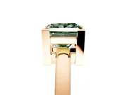 Solitaire Engagement Ring Setting for Fancy Green Princess Cut Center with Plain Band and Flat Tab Prong Head in Rose Gold