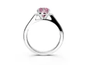 Solitaire Engagement Ring Setting for Fancy Pink Cushion Cut Center with Channel Accents and Prong Head in Platinum