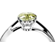 Solitaire Engagement Ring Setting for Fancy Yellow Oval Center with Plain Bypass Twist Band and Prong Head in Sterling Silver