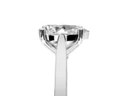 Solitaire Engagement Ring Setting for Pear-Shaped Center with Tapered Shoulders and Prong Head in Sterling Silver