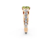 Solitaire Engagement Ring Setting for Fancy Yellow Radiant Cut Center with Graduated Shared Prongs and Prong Head in Rose Gold