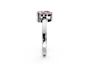 Solitaire Engagement Ring Setting for Fancy Pink Pear-Shaped Center with Plain Band and Flat Tab Prong Head in White Gold