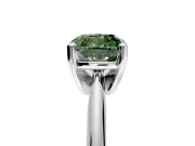 Solitaire Engagement Ring Setting for Fancy Green Cushion Cut Center with Knife Ridge Band and Claw Prong Head in White Gold