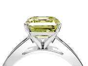 Solitaire Engagement Ring Setting for Fancy Yellow Asscher Cut Center with Princess Cut Channel Band and Prong Head in Sterling Silver