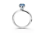 Solitaire Engagement Ring Setting for Fancy Blue Cushion Cut Center with Wide Knife Ridge Band and Prong Head in Platinum