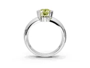 Tension Engagement Ring Setting for Fancy Yellow Oval Center with Wide Flat Band and Tension Head in Sterling Silver