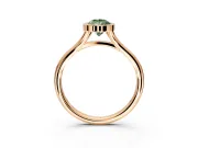 Solitaire Engagement Ring Setting for Fancy Green Pear-Shaped Center with V Split Shank and Bezel Head in Rose Gold