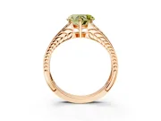 Split Shank Engagement Ring Setting for Fancy Yellow Heart-Shaped Center with Pave Split Shank and Prong Head in Rose Gold