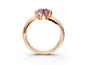 Tension Engagement Ring Setting for Fancy Pink Round Cut Center with Wide Flat Band and Tension Head in Rose Gold