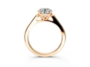 Solitaire Engagement Ring Setting for Round Cut Center with Channel Accents and Prong Head in Rose Gold