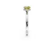 Hidden Halo Engagement Ring Setting for Fancy Yellow Cushion Cut Center with Plain Band and Tall Prong Head in Sterling Silver