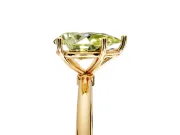 Solitaire Engagement Ring Setting for Fancy Yellow Pear-Shaped Center with Straight Thin Band and Prong Head in Yellow Gold