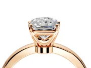 Solitaire Engagement Ring Setting for Radiant Cut Center with Plain Band and Tulip Prong Head in Rose Gold