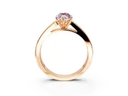 Solitaire Engagement Ring Setting for Fancy Pink Marquise Center with Princess Cut Channel Band and Prong Head in Rose Gold