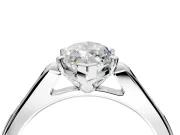 Solitaire Engagement Ring Setting for Marquise Center with Channel Accents and Prong Head in Platinum